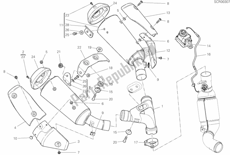 Toutes les pièces pour le Silencieux D'échappement du Ducati Scrambler 1100 Sport Thailand 2020